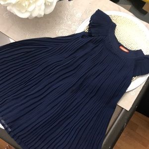 Size 4 Girls pleated dress in navy color.